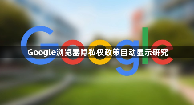 Google浏览器隐私权政策自动显示研究1