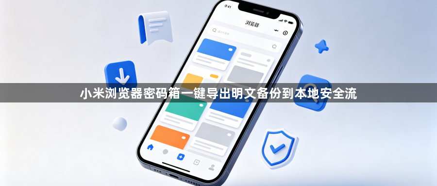 小米浏览器密码箱一键导出明文备份到本地安全流1