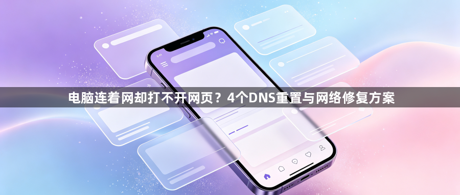 电脑连着网却打不开网页？4个DNS重置与网络修复方案1
