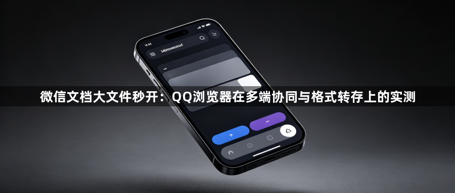 微信文档大文件秒开：QQ浏览器在多端协同与格式转存上的实测1