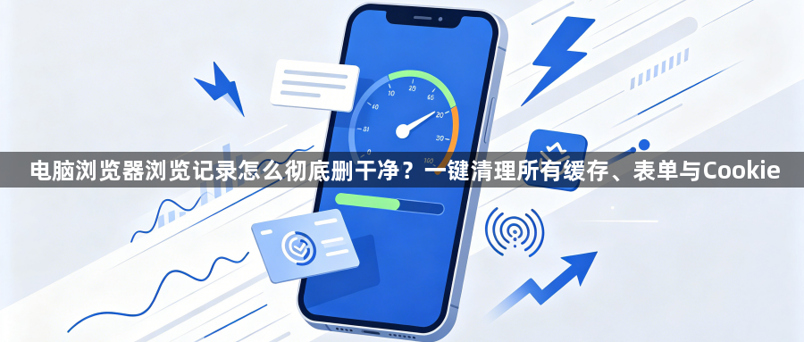 电脑浏览器浏览记录怎么彻底删干净？一键清理所有缓存、表单与Cookie1
